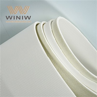 Blan PU sentetik kwi twal foutbòl boul vegan materyèl