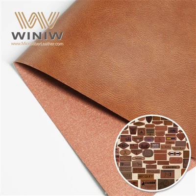 Lejè PU sentetik Leather Label imitasyon materyèl pou bagaj